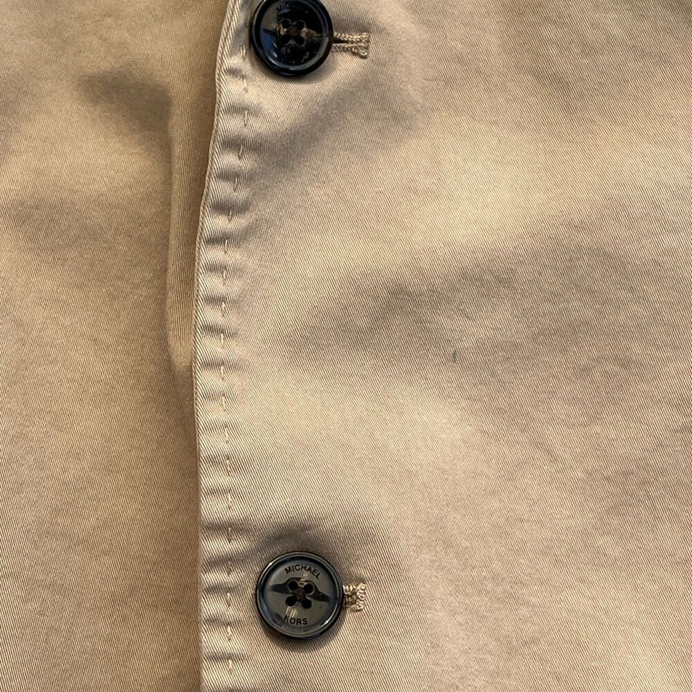 Michael Kors Tan Beige Size 46R 2 Button Cotton Blazer Jacket Casual - Picture 4 of 14